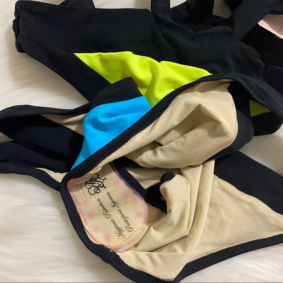 Agent Provocateur Mazzy Aqua Yellow Swimsuit AP4 Large - Picture 4 of 4